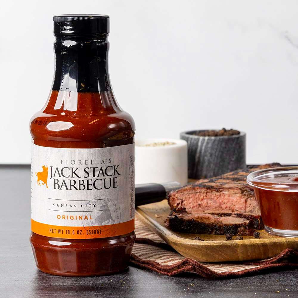 Jack Stack Barbecue Original Sauce - Kansas City BBQ Sauce - Smoked KC BBQ Sauce (2 Pack, 18oz Bottles) - Barbecue Whizz...Watch My Smoke!