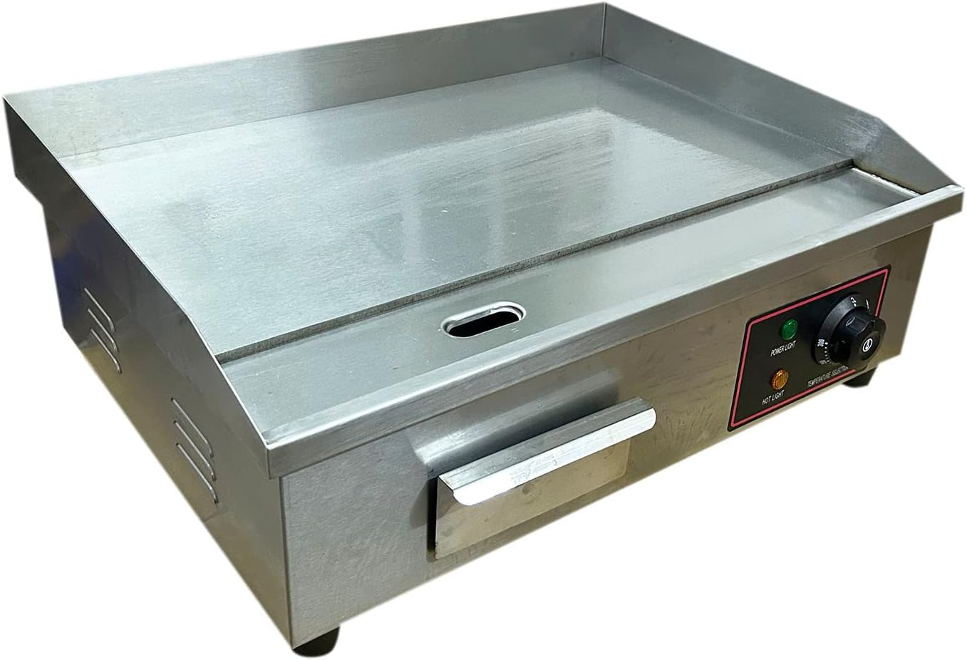 Proshopping 1600W 22" Extra Large Commercial Electric Countertop Griddle Grill, Flat Top Grill Indoor, Stainless Steel Restaurant Grill, Tabletop Flat Grill - for BBQ, Pancake, Chicken (110V) - Barbecue Whizz...Watch My Smoke!