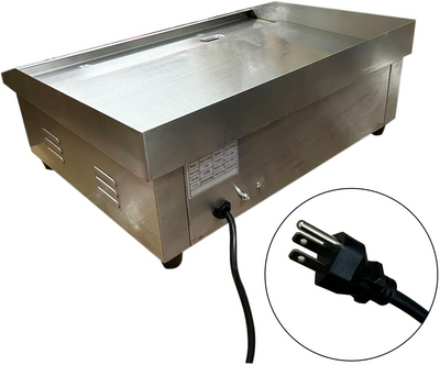 Proshopping 1600W 22" Extra Large Commercial Electric Countertop Griddle Grill, Flat Top Grill Indoor, Stainless Steel Restaurant Grill, Tabletop Flat Grill - for BBQ, Pancake, Chicken (110V) - Barbecue Whizz...Watch My Smoke!