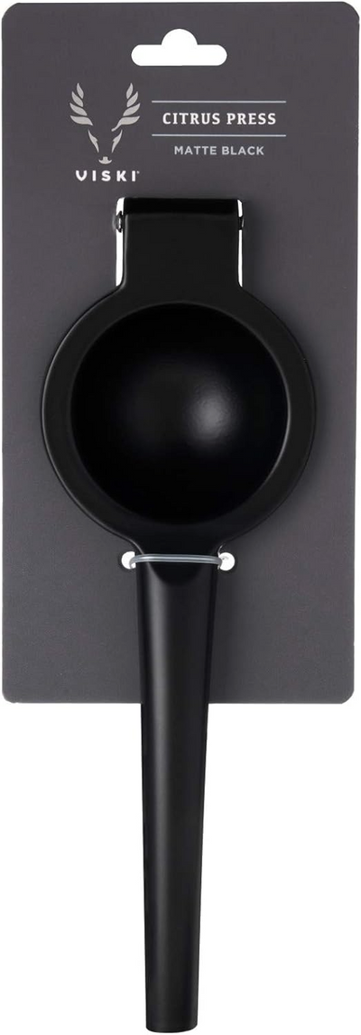 Viski Black Citrus Press, Citrus Juicer, Lemon Squeezer for Cocktails, Bar Accessories, Matte Black Lime Juicer, Metal, Set of 1 - Barbecue Whizz...Watch My Smoke!