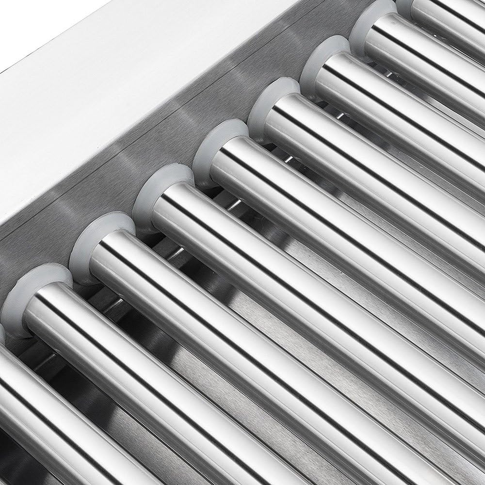 PartyHut 30 Hot Dog Roller Warmer Grill Cooker Machine, Commercial Grade, (with Bun Warmer Drawer, 11 Non-Stick Rollers, 30 Hot Dog Sausage Grill Cooker, and Removable Stainless Steel Drip Tray) - Barbecue Whizz...Watch My Smoke!