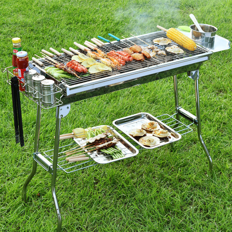 Outdoor Portable Folding BBQ Stainless Steel Grill - Barbecue Whizz...Watch My Smoke!