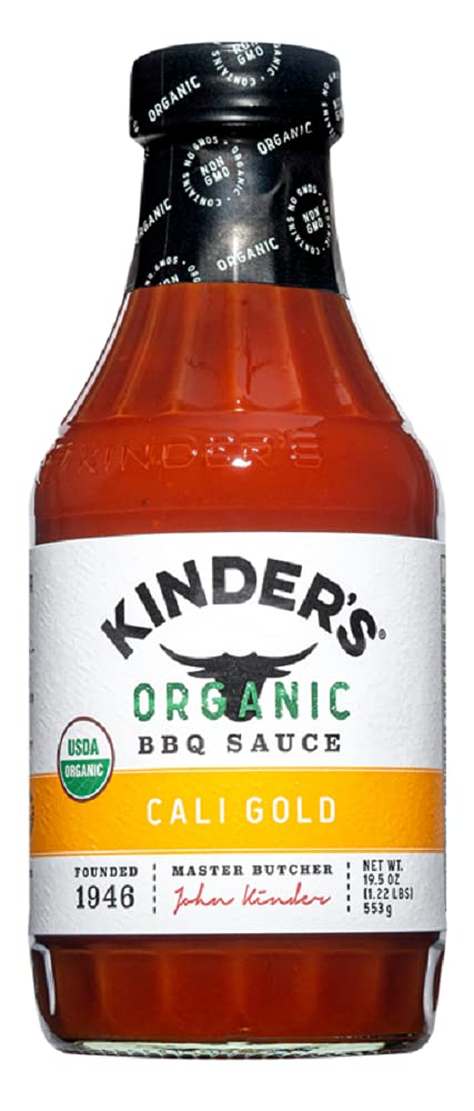 Kinder's Organic California Gold BBQ Sauce, 19 oz - Barbecue Whizz...Watch My Smoke!