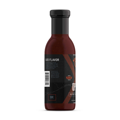 Kosmos Q OP X-1 Secret BBQ Sauce - 15.5 Oz Bottle for Award-Winning BBQ & Marinades - Thick Barbecue Sauce for Tender & Juicy Meat (OP X-1 Secret) - Barbecue Whizz...Watch My Smoke!