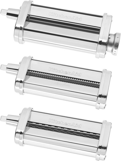 KitchenAid KSMPRA Stand Mixer Attachment Pasta Roller & Cutter, 3-Piece Set, Stainless Steel - Barbecue Whizz...Watch My Smoke!