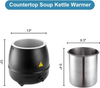 YBSVO 11 Qt. Round Black Countertop Food/Soup Kettle Warmer - 120V, 400W - Barbecue Whizz...Watch My Smoke!