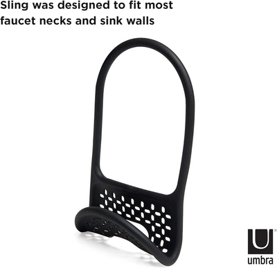 Umbra Sling Kitchen Sink Accessory, Single-Sided Sponge Holder, Black - Barbecue Whizz...Watch My Smoke!