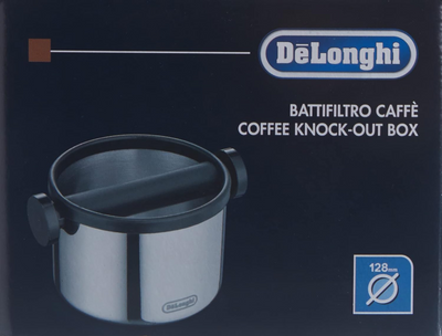 De'Longhi Espresso Knock Box, Easy and Mess-Free Disposal of Coffee Puck, Removable Bar and Non-Slip Base, Dishwasher Safe, Stainless Steel, (Large) 5-inch, DLSC062 - Barbecue Whizz...Watch My Smoke!