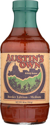 Austin's Own Border Edition - Medium BBQ Sauce 18oz Bottle (Pack of 3)3 - Barbecue Whizz...Watch My Smoke!