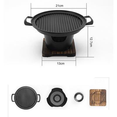 Mini BBQ Grill Alcohol Stove Home Smokeless Barbecue Grill Outdoor BBQ Plate Roasting Meat Tools - Barbecue Whizz...Watch My Smoke!