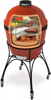 Kamado Joe KJ23RHC Classic Joe II 18-inch Charcoal Grill with Cart and Side Shelves, Blaze Red - Barbecue Whizz...Watch My Smoke!