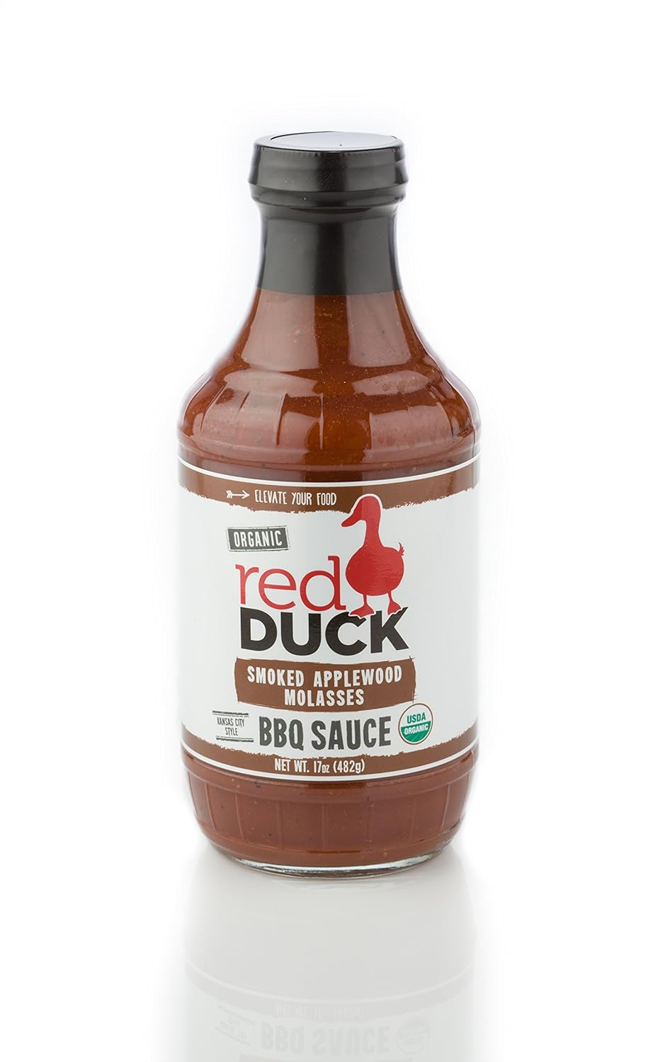 Red Duck Smoked Applewood Molasses Organic BBQ Sauce - Gluten-Free, All Natural (Smoked Applewood Molasses, 17 fl. oz.) - Barbecue Whizz...Watch My Smoke!