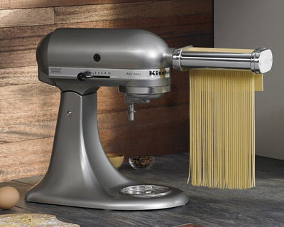 KitchenAid KSMPRA Stand Mixer Attachment Pasta Roller & Cutter, 3-Piece Set, Stainless Steel - Barbecue Whizz...Watch My Smoke!