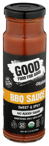 Good Food For Good Organic Sweet & Spicy BBQ Sauce, No Added Sugar, Whole30 Approved, 9.5 Oz - Barbecue Whizz...Watch My Smoke!