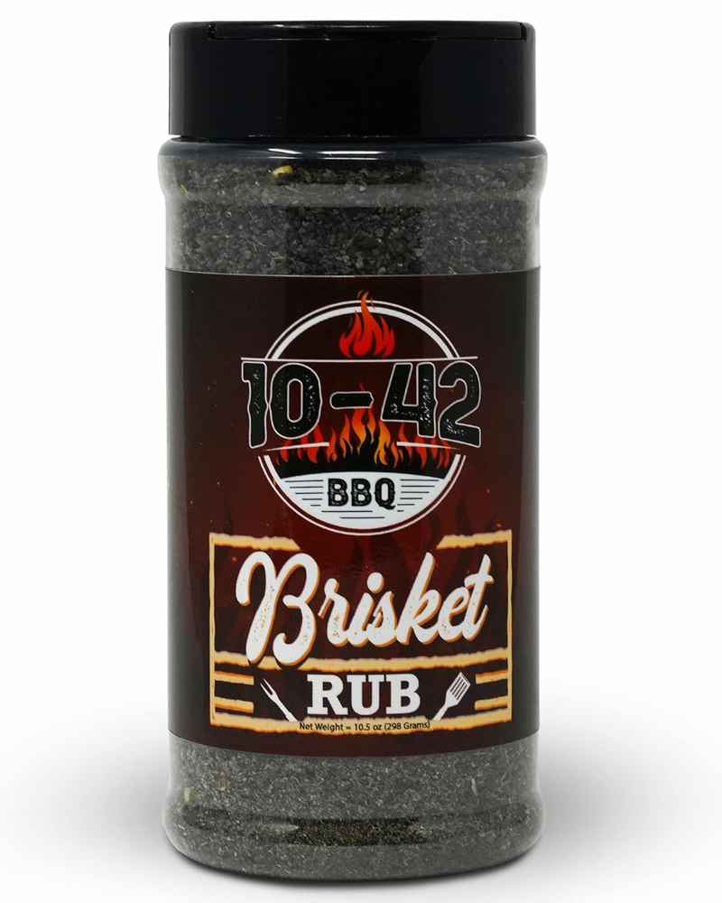 10-42 BBQ Brisket Rub - All-Natural Spice Seasoning for Steak, Rib, Beef Brisket - Barbecue Meat Seasoning Dry Rub - BBQ Rubs and Spices for Smoking and Grilling - No MSG, 0 Calorie - 10.5oz Bottle