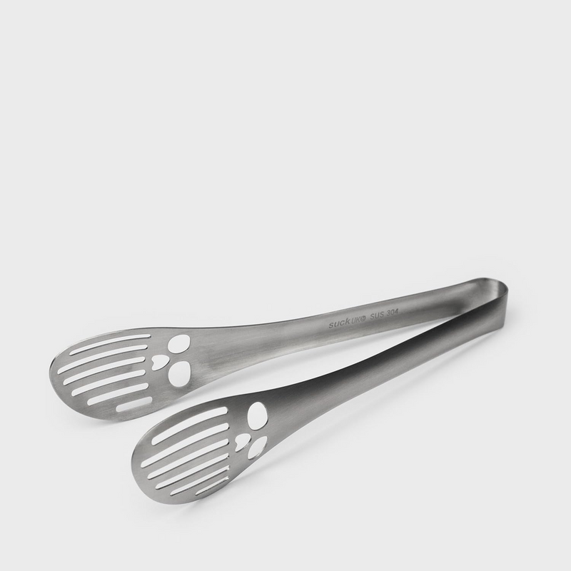 Suck UK Skull Kitchen Tongs | Stainless Steel Tongs For Cooking | Salad Tongs & Grill Tongs | Cooking Tongs For Kitchen Accessories | Gothic Kitchen Decor & Gothic Kitchen Accessories | Cooking Gifts - Barbecue Whizz...Watch My Smoke!