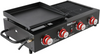 Royal Gourmet GD4002T 4-Burner Tailgater Grill & Griddle Combo, Portable Propane Gas Grill and Griddle, 2-in-1 Combo Design for Backyard or Outdoor BBQ Cooking, 40,000 BTU, Black - Barbecue Whizz...Watch My Smoke!