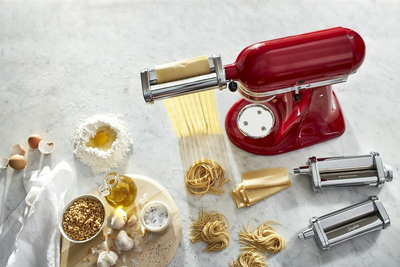 KitchenAid KSMPRA Stand Mixer Attachment Pasta Roller & Cutter, 3-Piece Set, Stainless Steel - Barbecue Whizz...Watch My Smoke!