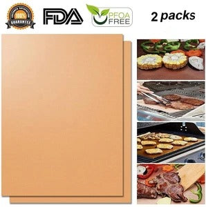 Reusable Non-stick Surface BBQ Grill Mat Baking Sheets - Barbecue Whizz...Watch My Smoke!