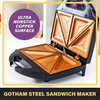 Gotham Steel Nonstick Panini Press Sandwich Maker, 2in1 Breakfast Sandwich Maker Grill / Sandwich Press Grill with Indicator Light, Grilled Cheese Maker Makes 2 Sandwiches with Easy Cut Edges - Barbecue Whizz...Watch My Smoke!