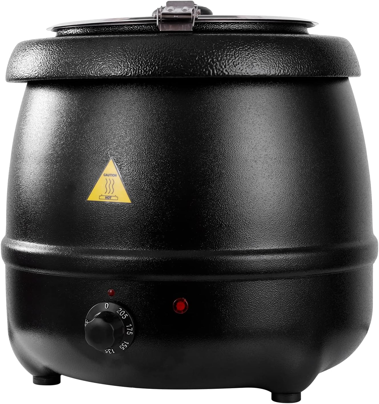 YBSVO 11 Qt. Round Black Countertop Food/Soup Kettle Warmer - 120V, 400W