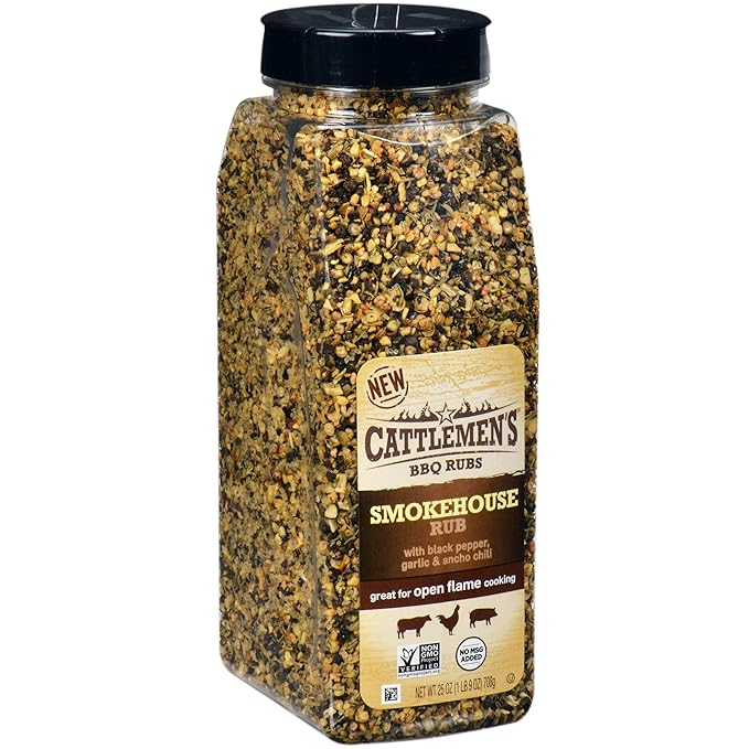 Cattlemen's Smokehouse Rub, 25 oz - One 25 Ounce Container of Savory Smokehouse BBQ Seasoning with Peppery, Bold Flavor on Pizza, Steaks, and Briskets - Barbecue Whizz...Watch My Smoke!