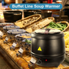 YBSVO 11 Qt. Round Black Countertop Food/Soup Kettle Warmer - 120V, 400W - Barbecue Whizz...Watch My Smoke!