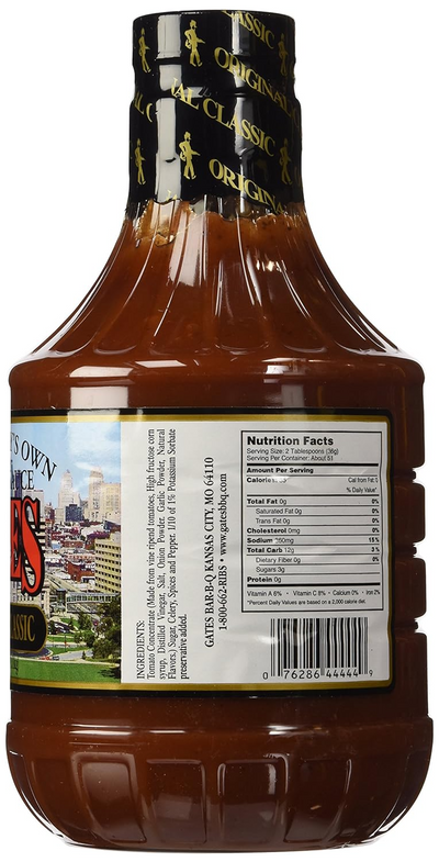 Gates Original Bar-B-Q Sauce 40 oz - 2 Pack - Barbecue Whizz...Watch My Smoke!