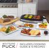 Wolfgang Puck XL Reversible Grill Griddle, Oversized Removable Cooking Plate, Nonstick Coating, Dishwasher Safe, Heats Up to 400ºF, Stay Cool Handles - Barbecue Whizz...Watch My Smoke!