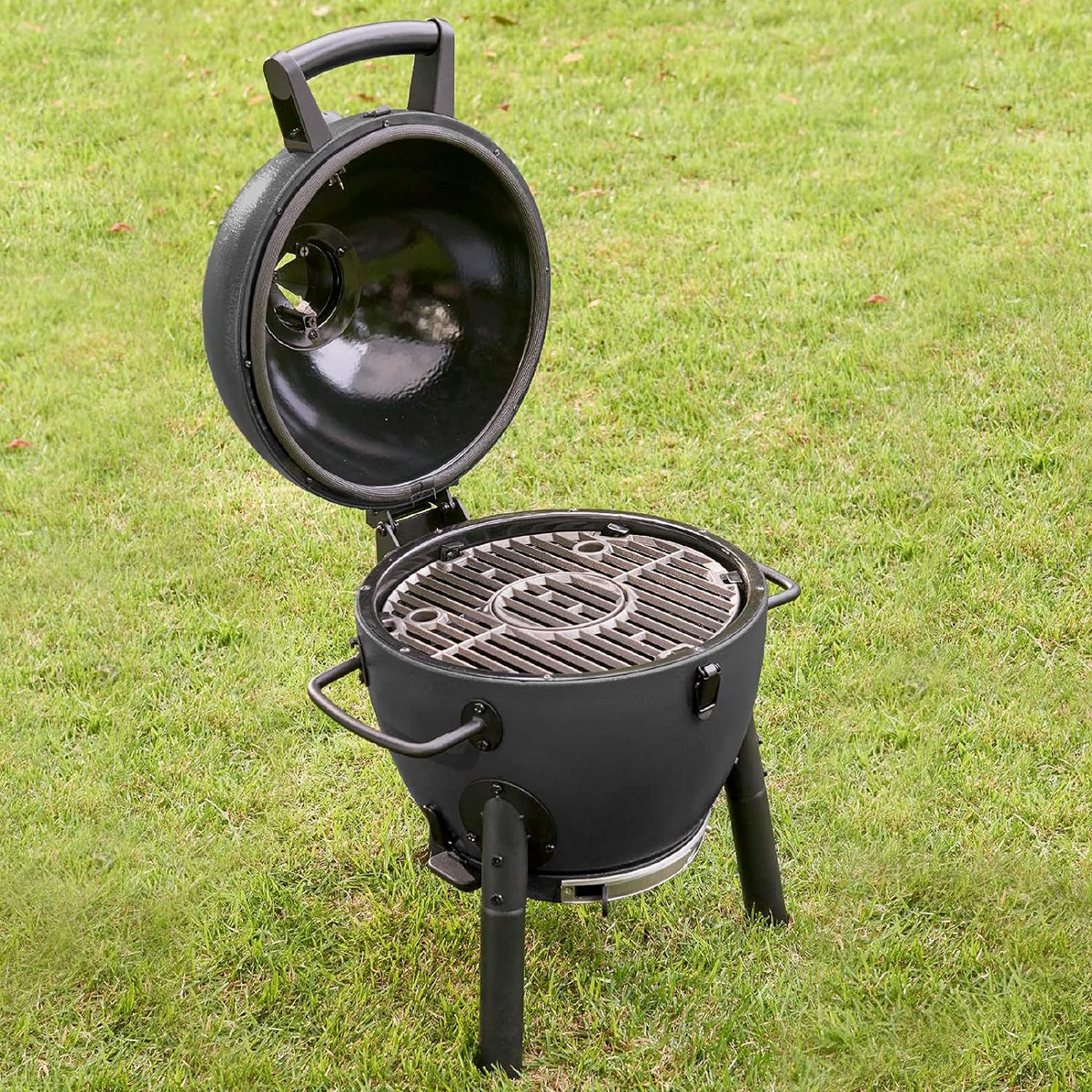 Char-Griller® AKORN® Jr. Portable Kamado Charcoal Grill and Smoker with Cast Iron Grates and Locking Lid with 155 Cooking Square Inches in Ash, Model E86714 - Barbecue Whizz...Watch My Smoke!