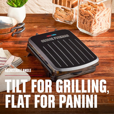 George Foreman 2-Serving Classic Plate Electric Indoor Grill and Panini Press, Black, GRS040B - Barbecue Whizz...Watch My Smoke!