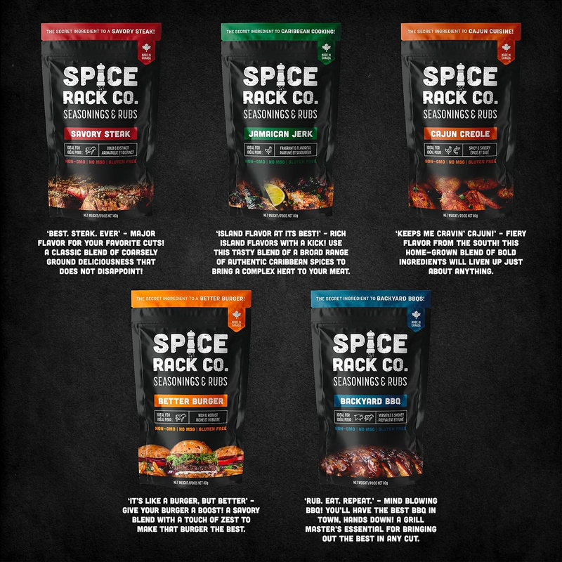 BBQ Spices And Rubs Gift Set - Spice Rack Co BBQ Rub Gift Sets, Grill Seasoning Gift Set Of 5 Flavors, Grilling Spices Gift Sets For Men & BBQ gifts for men, BBQ Seasonings And Rubs Gift Set of 5 - Barbecue Whizz...Watch My Smoke!