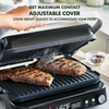 GreenPan 6-in-1 Multifunction Contact Grill & Griddle, Healthy Ceramic Nonstick Reversible Grill & Griddle Plates, Dual Heat Settings, Closed Panini Press, Open Flat Surface, PFAS-Free, Matte Black - Barbecue Whizz...Watch My Smoke!