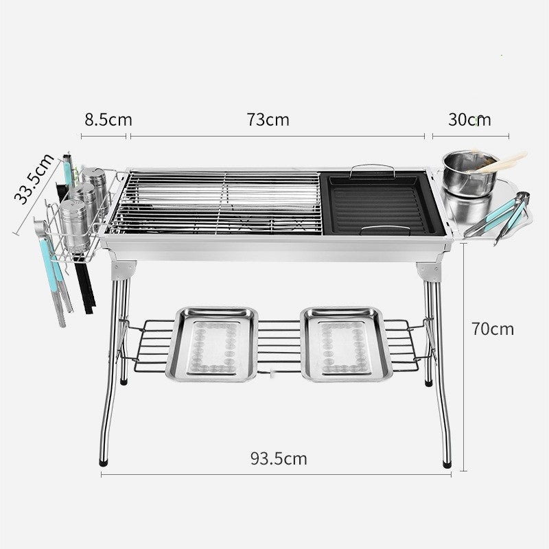 Outdoor Portable Folding BBQ Stainless Steel Grill - Barbecue Whizz...Watch My Smoke!